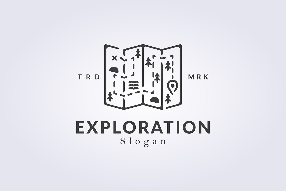 outline folded paper map logo, a Branding & Logo Template by Lodzrov