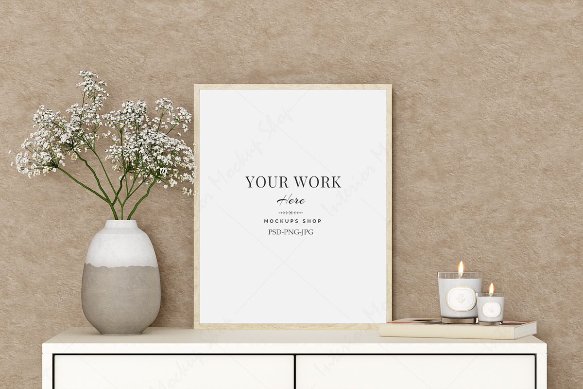Boho Frame Mockup, a Poster Template by Mockup Shop (Photo 1 of 2)