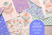 Retro floral patterns & wall art, a Pattern Graphic by Flora Wild Designs (Thumbnail 1 of 5)