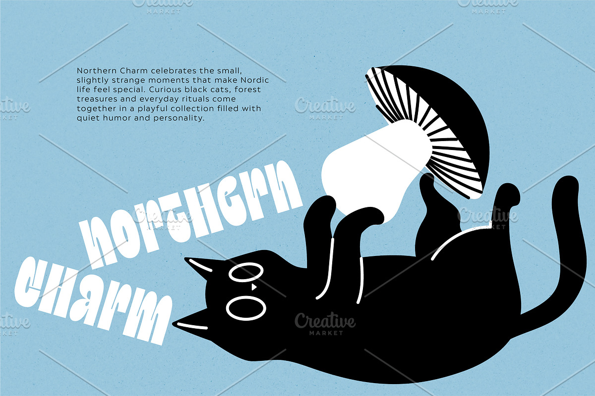 25 Finnish Cats Nordic Illustrations, an Animal Illustration by helenreveur (Photo 5 of 10)