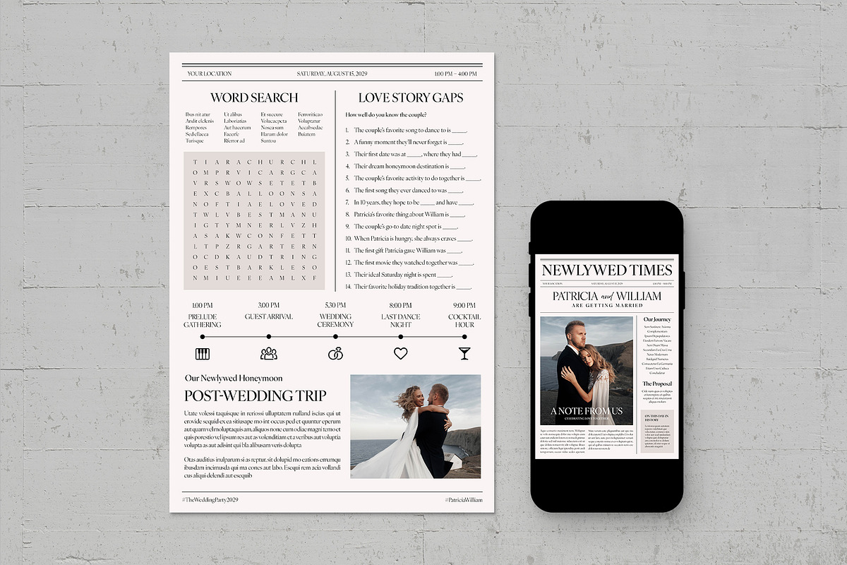 Wedding Newspaper Flyer Template, a Flyer Template by BrandPacks (Photo 2 of 5)