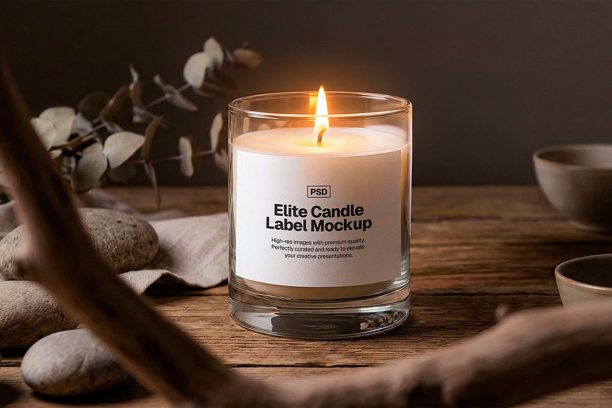 Elite Candle Label Mockup, a Merchandise Mockup by Elite Mockups (Photo 3 of 4)