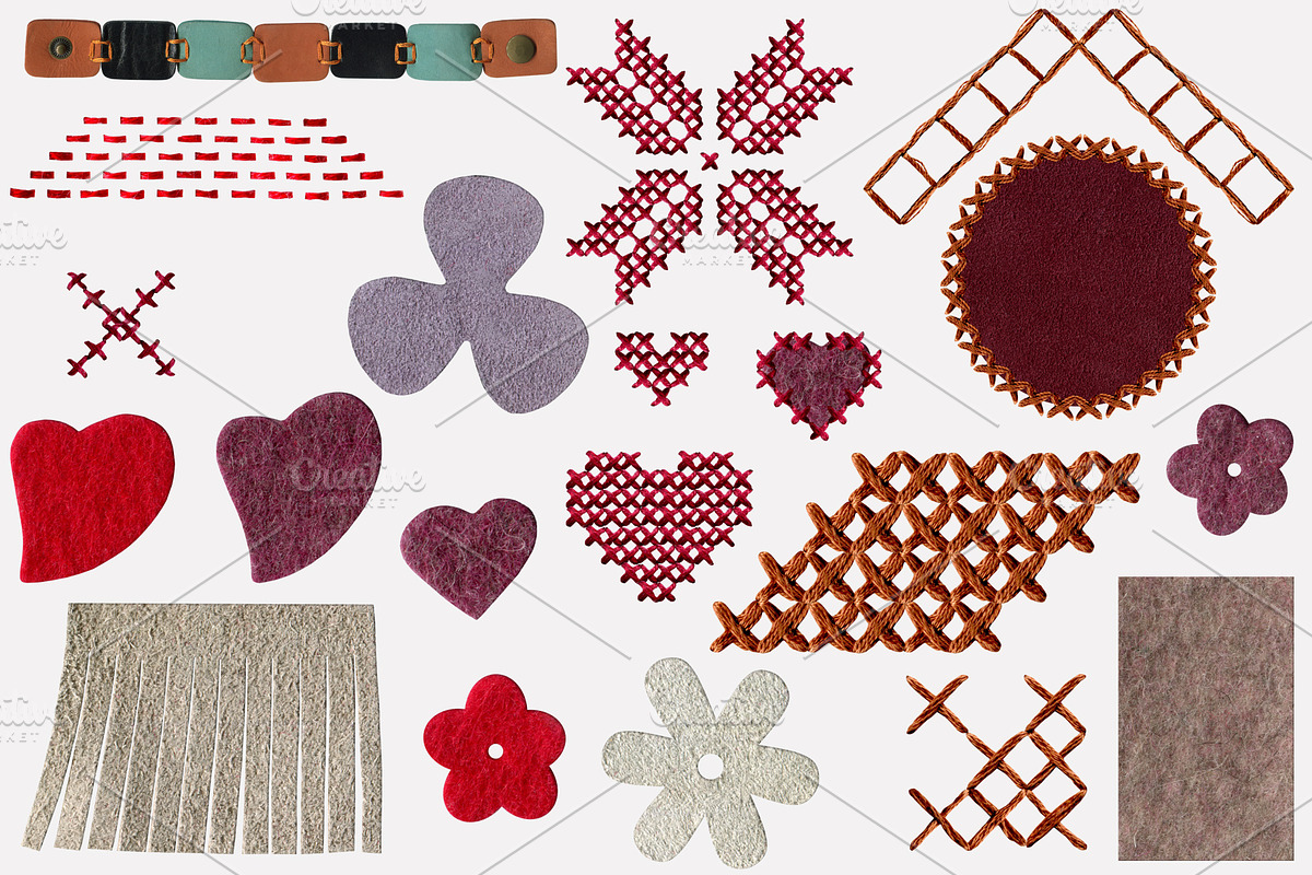Leather and Stitching: Collage Kit., an Object Graphic by TaPilipa (Photo 10 of 15)