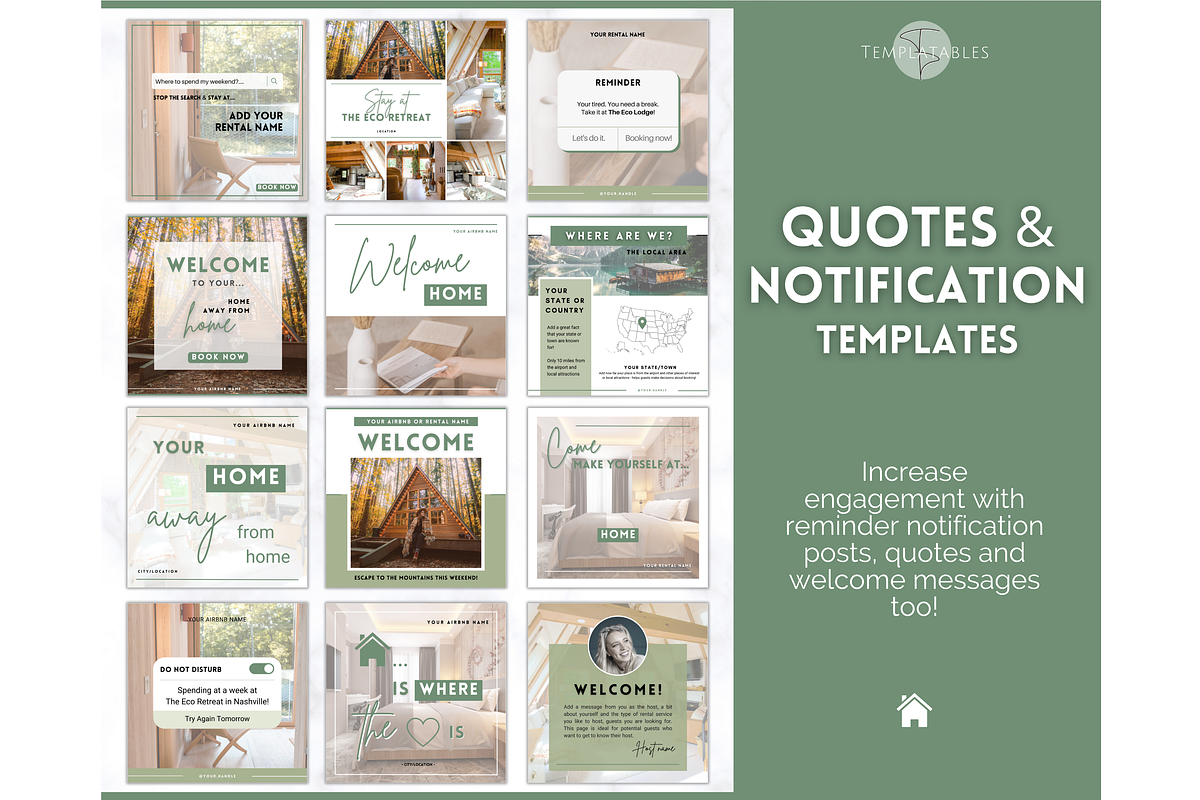 Instagram Post Templates for Airbnb, a Social Media Template by Templatables (Photo 6 of 12)