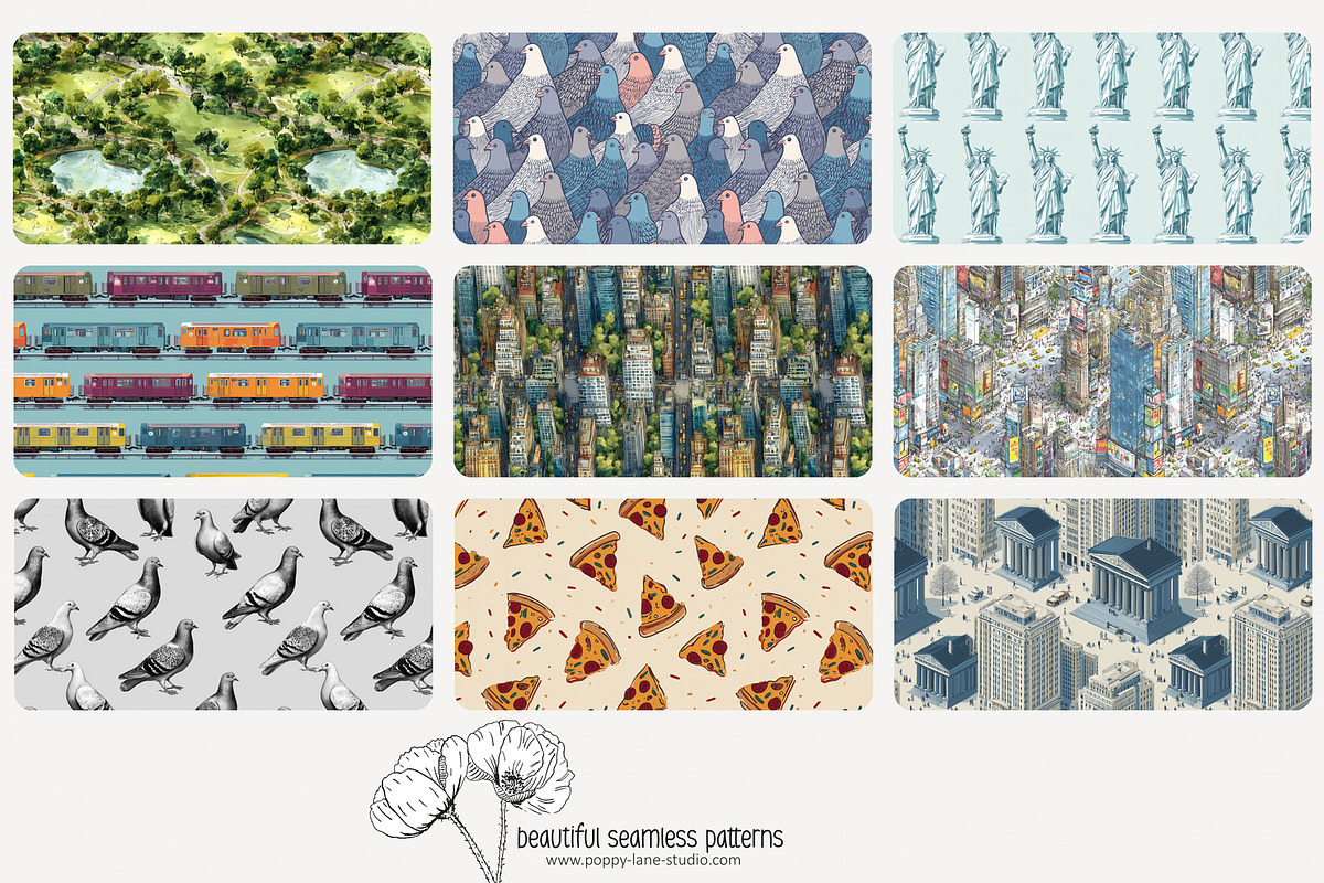 70 New York City seamless pattern, a Pattern Graphic by Poppy Lane Studio (Photo 7 of 10)