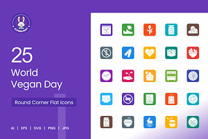 25 World Vegan Day Icons, an Icon by IconBunny
