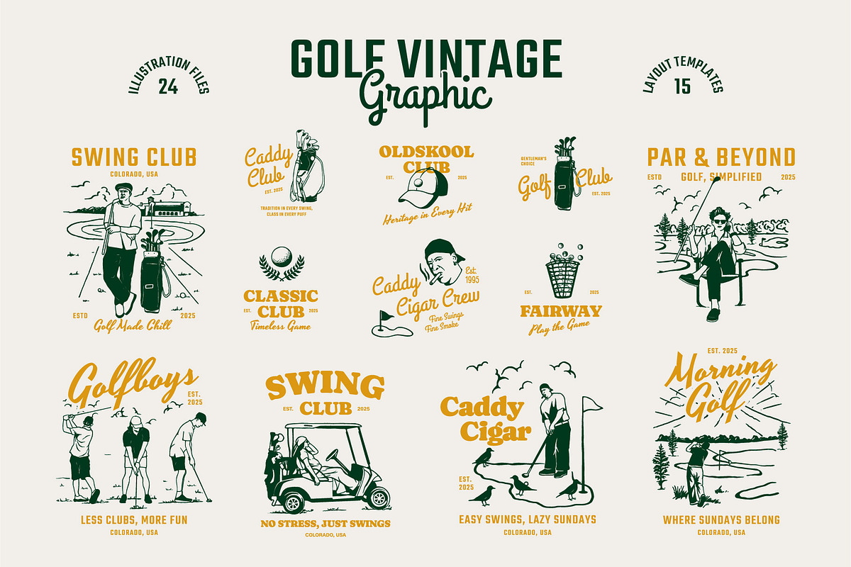 Golf Vintage Graphic, a Sport Illustration by Skilline Supply Co. (Photo 1 of 12)
