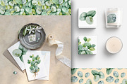 Eucalyptus watercolor digital paper, a Pattern Graphic by Artmanata (Thumbnail 9 of 11)