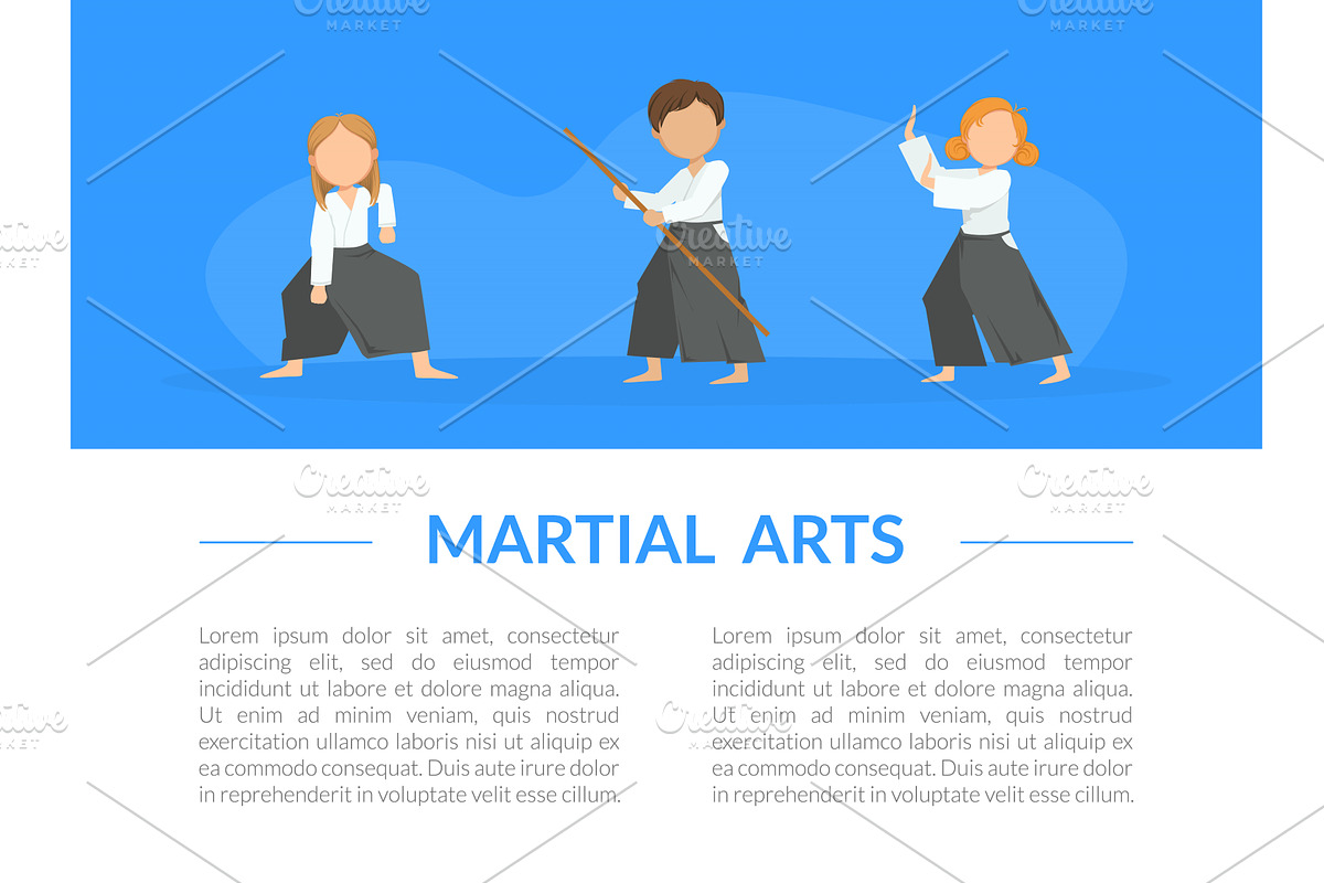 Martial Arts Banner Template with, a Sport Illustration by TopVectors