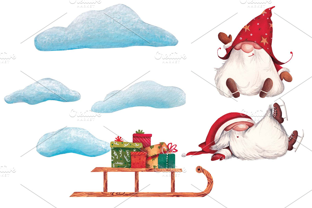 Playfull Winter Gnomes, a Seasonal Illustration by Breezy Avenue (Photo 2 of 11)