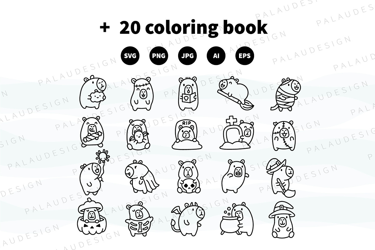 Halloween Capybara Clipart, a Seasonal Illustration by Palau (Photo 8 of 9)
