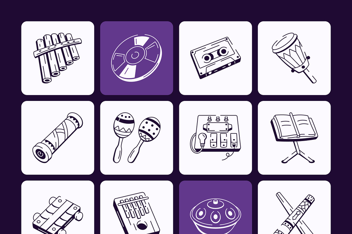 Music Doodle Icon Set, an Outline Icon by Vectors Market (Photo 7 of 8)