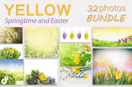 Yellow springtime and Easter BUNDLE
