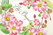 Lotus Flowers. Bouquets and Wreaths, a Decorative Illustration by Nataliapiache (Thumbnail 1 of 5)