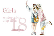 Female watercolor illustrations, a Person Illustration by Budogoshch (Thumbnail 1 of 4)