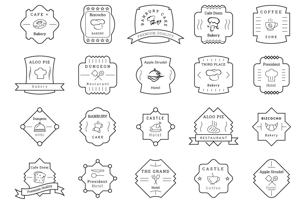85 Cafe, Bakery, Hotel Badges/Labels
