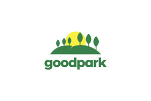 Hill Park With Trees And Sunset Logo