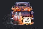 Fall trucks with pumpkins PNG, a Seasonal Illustration by ThatsDesignArt (Thumbnail 3 of 10)
