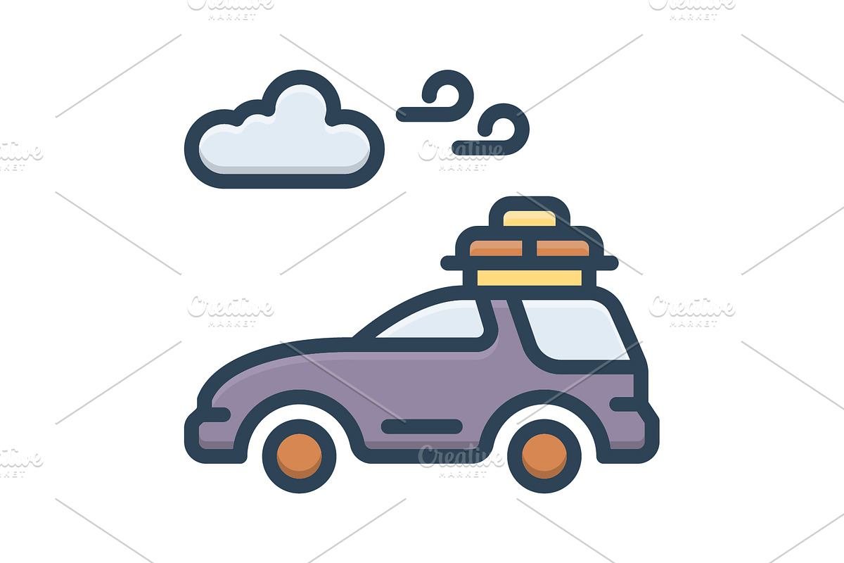 Travel car travel color icon, a Duotone Icon by Creative priyanka