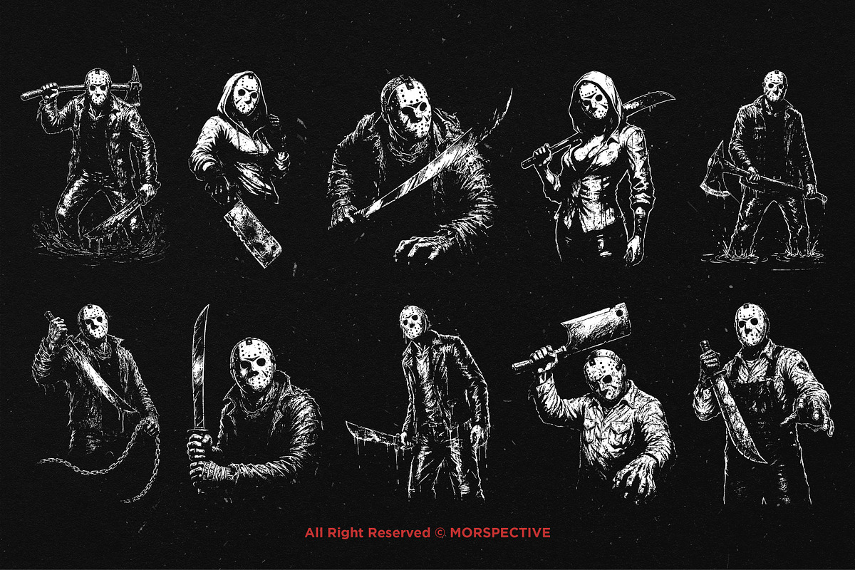 10 Bundle Dark Art Voorhees Slaug, an Illustration by Morspective (Photo 6 of 7)