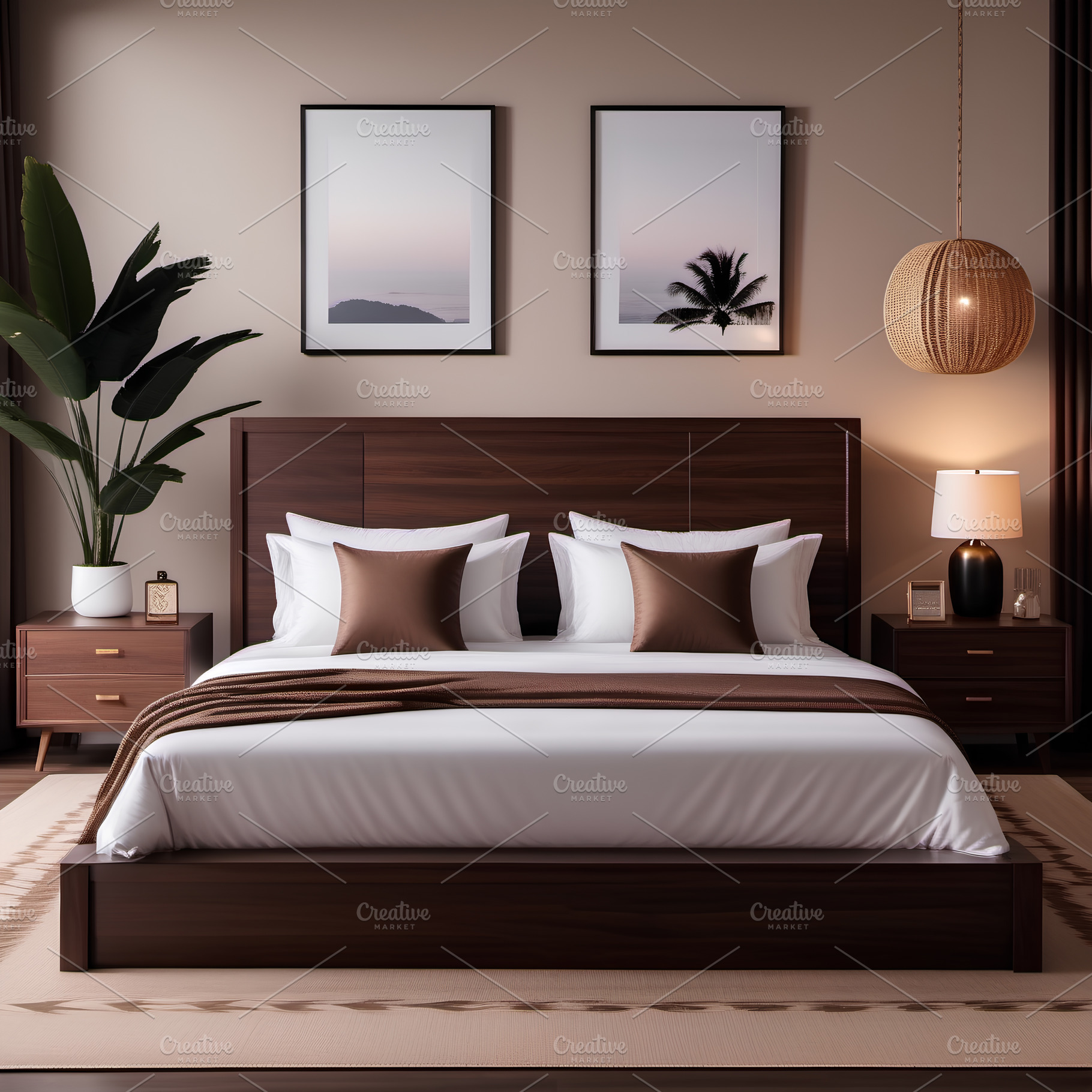 Bedroom modern interior in beige and, an Architecture Photo by Edalin's Store