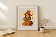 Cute halloween witch with pumpkins., a Decorative Illustration by kaisorn (Thumbnail 6 of 9)