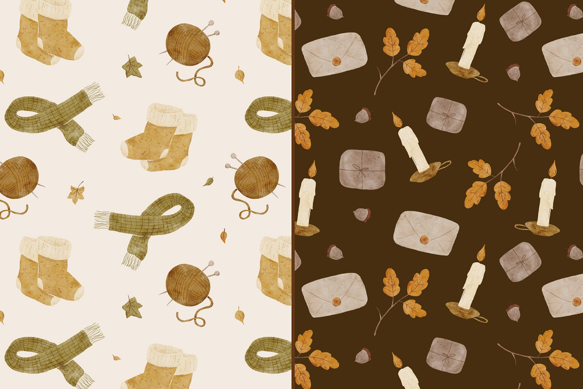 Cozy Autumn | Cliparts and Patterns, an Object Illustration by OkPen (Photo 11 of 18)