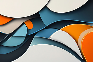 Neutral-Tone Abstract Banner with Overlapping Waves, an Abstract Photo by Natalia Klenova's Shop