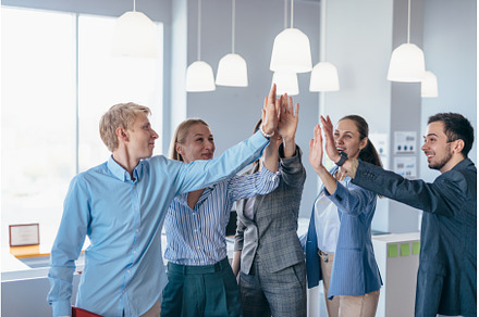Business people congratulating stand, a Person Photo by undrey