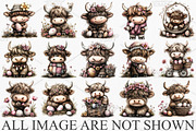 Easter Highland Cow Clipart Bundle, an Illustration by Canvas Craft (Thumbnail 3 of 6)