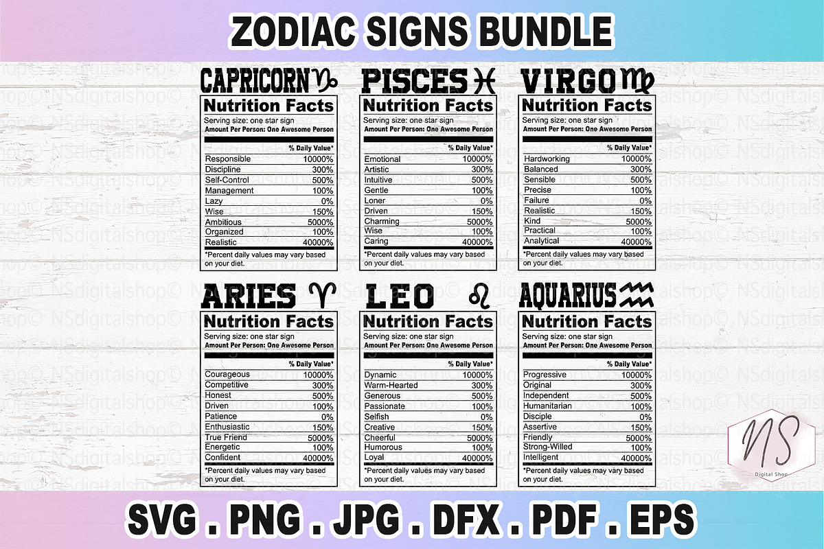 Zodiac Signs SVG Bundle, Astrology, an Illustration by NS Arts Shop (Photo 3 of 4)