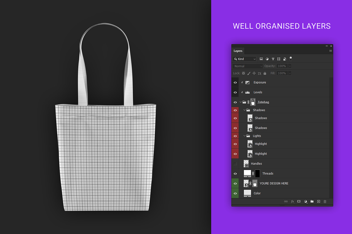 Canvas Tote Bag Mockup, a Packaging Mockup by le-genda (Photo 3 of 5)