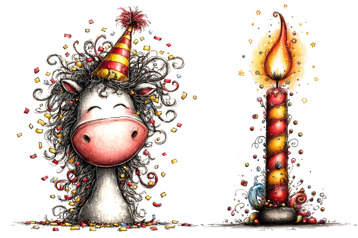 Whimsical Happy Birthday Clipart, a Graphic by CitraGraphics (Photo 4 of 4)
