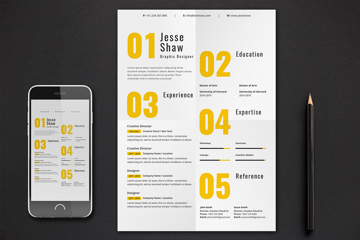 Jesse Resume Template, a Resume Template by Nina Shaw (Photo 1 of 10)
