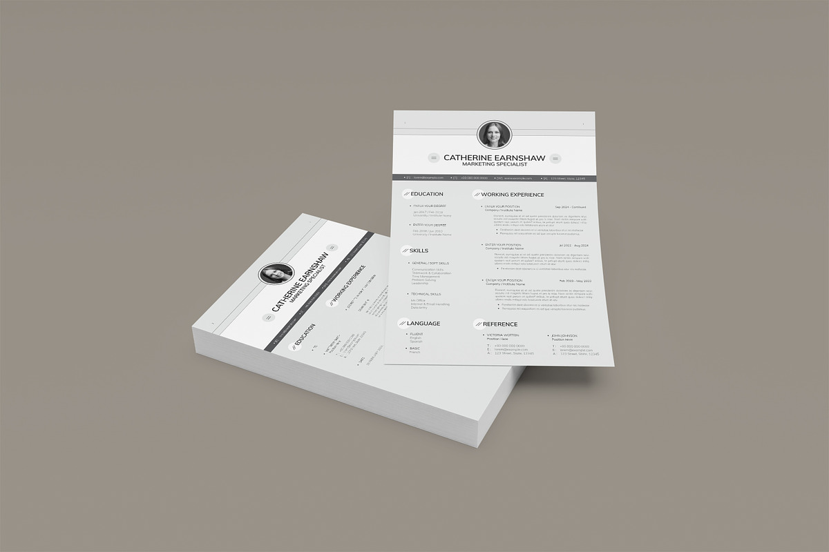 Clean and Simple Resume CV, a Resume Template by Studio Temply (Photo 4 of 6)