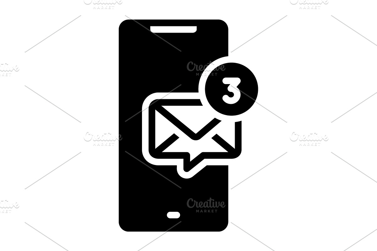 Messages intimation solid icon, a Solid Icon by Creative priyanka