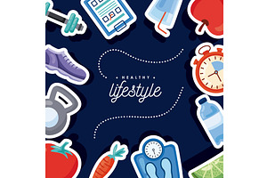 healthy lifestyle lettering, a Healthcare Illustration by studiogstock