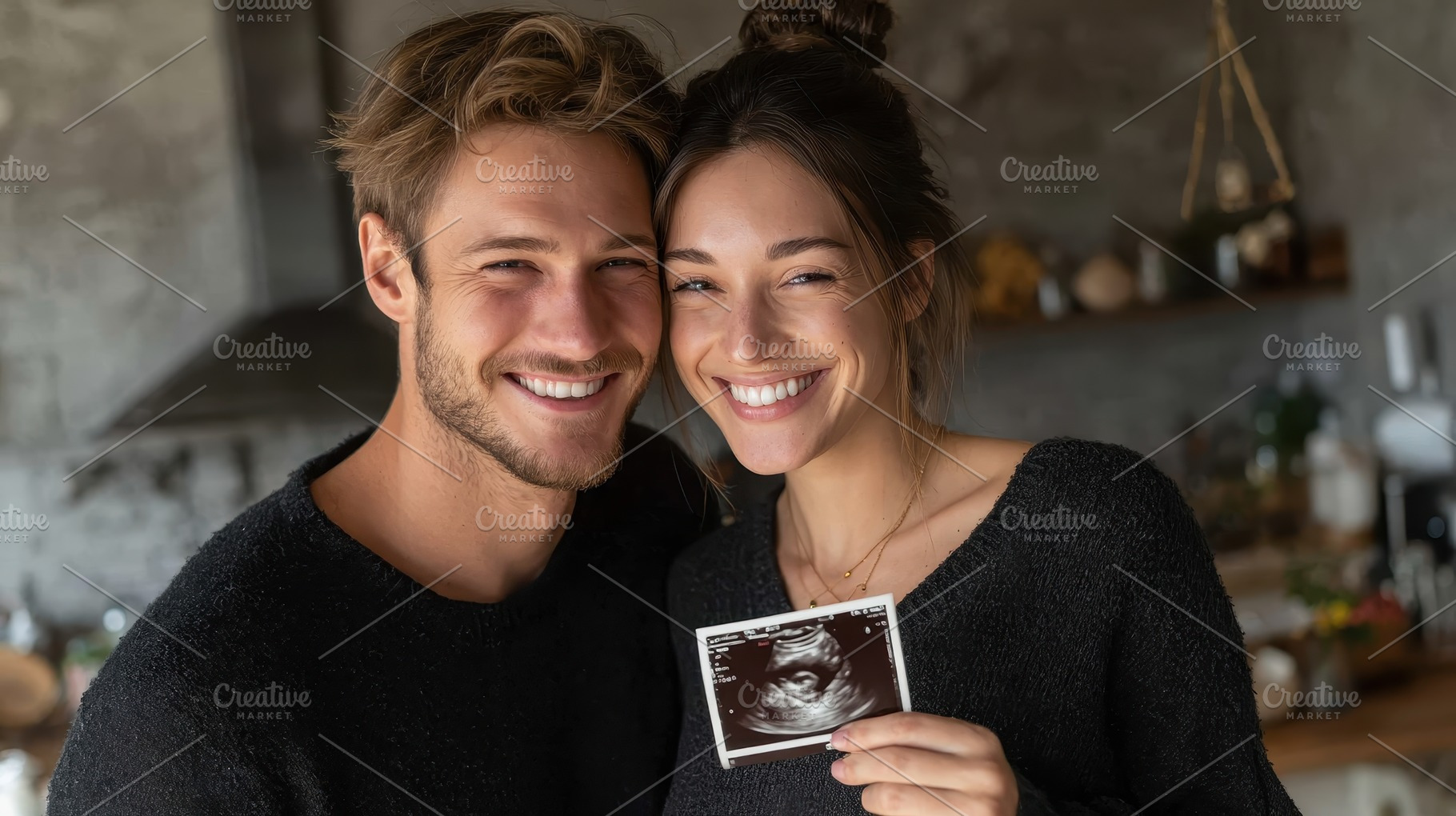 Happy couple expecting a baby ultras, a Photo by Pixeness Studio