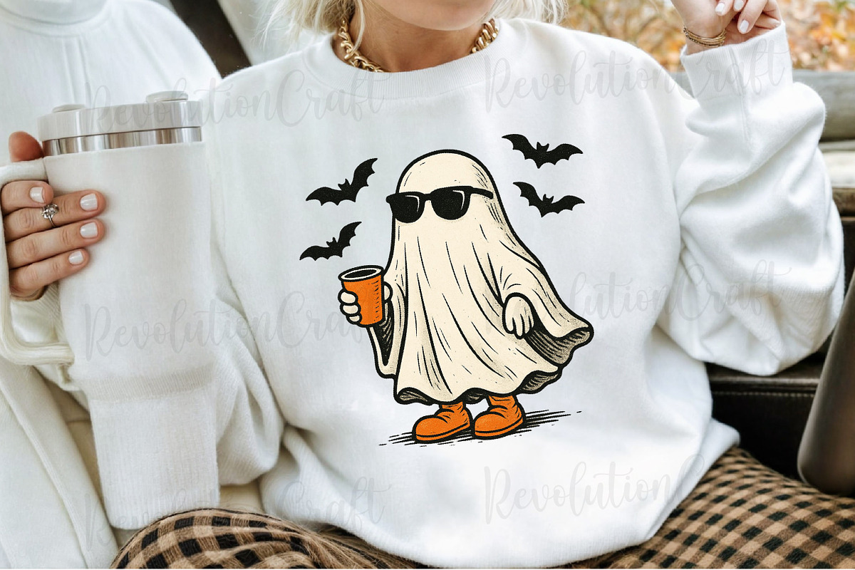 Cute Halloween Coffee Ghost Png, an Illustration by OK Design (Photo 3 of 4)