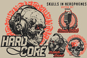 Skulls in Headphones, a Technology Illustration by daver2002ua (Thumbnail 1 of 5)