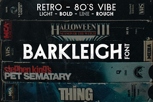 Barkleigh Font 80s Retro 6 Fonts