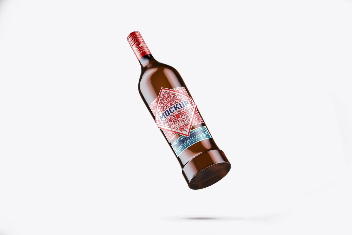 Vermouth Bottle Mockup, an Advertising Mockup by OneVectorStock (Photo 2 of 10)