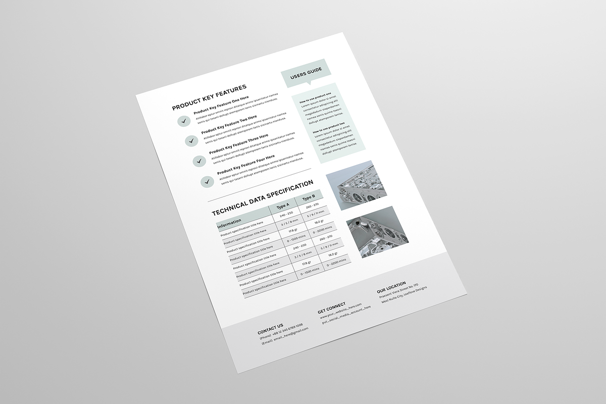 Technical Data Sheet, a Flyer Template by Leaflove