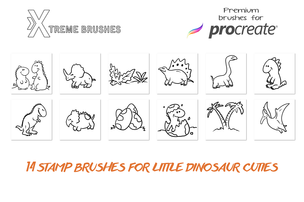 Procreate Dinosaur Playtime!, a Brush Add-On by Extreme Brushes (Photo 2 of 2)