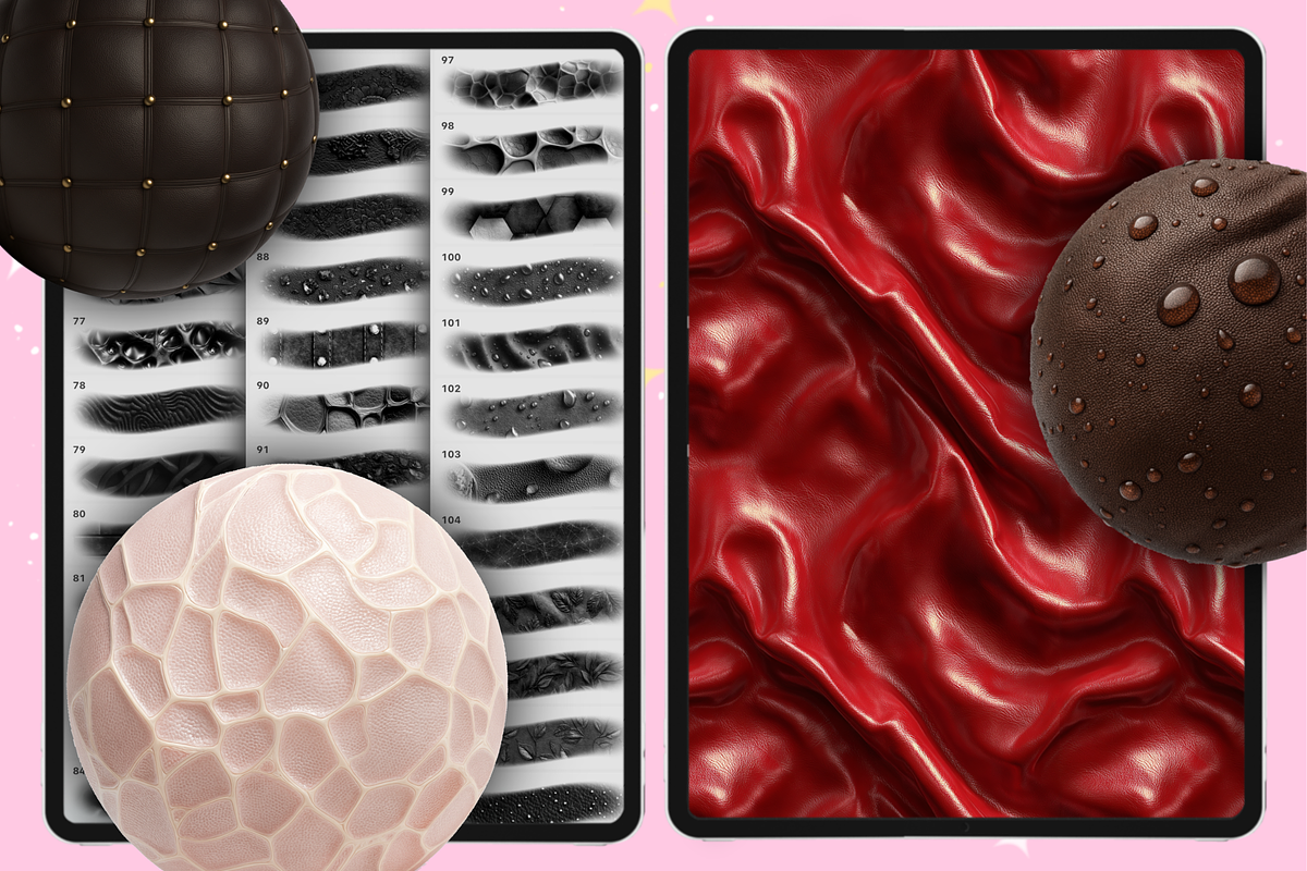 Procreate Leather Fabric brushes, a Brush Add-On by Revabrush (Photo 3 of 6)