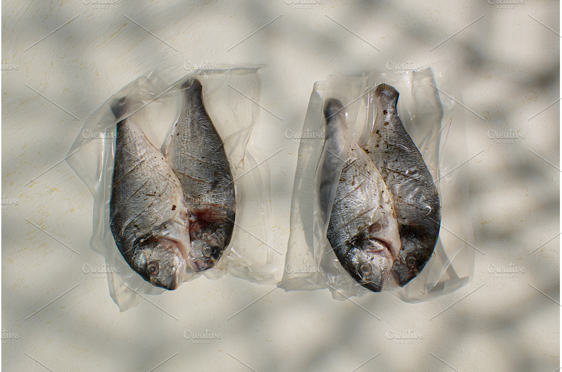 Raw dorado fish are placed on, a Food & Drink Photo by darksoul72