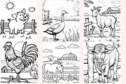 Farmyard Animals Coloring Pages, an Animal Illustration by PrintHaven Designs (Thumbnail 7 of 9)