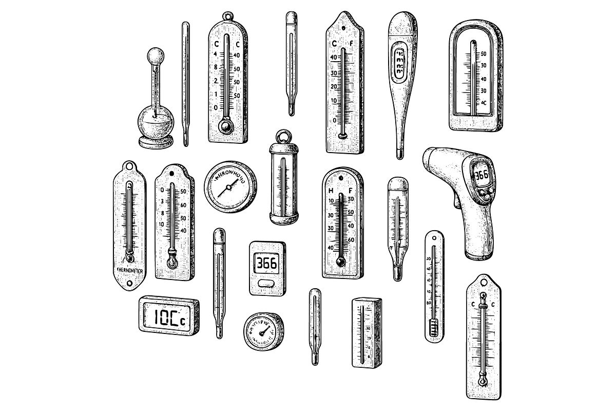 Thermometers Variety Collection Set, an Object Graphic by RT Studio