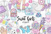 Sweet Girl Clipart, an Object Illustration by GlamArtZhanna (Thumbnail 1 of 3)