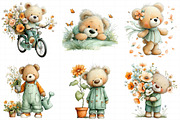 Spring Teddy Bear Clipart Set Bundle, an Illustration by Daily.Designs (Thumbnail 3 of 8)